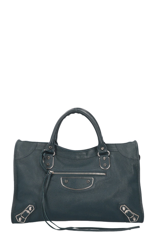 BALENCIAGA Medium Le City Crossbody Bag Petrol