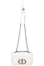 CHRISTIAN DIOR Small Caro Quilted Crossbody Bag White