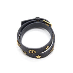Dior Double Wrap Charm Leather Bracelet