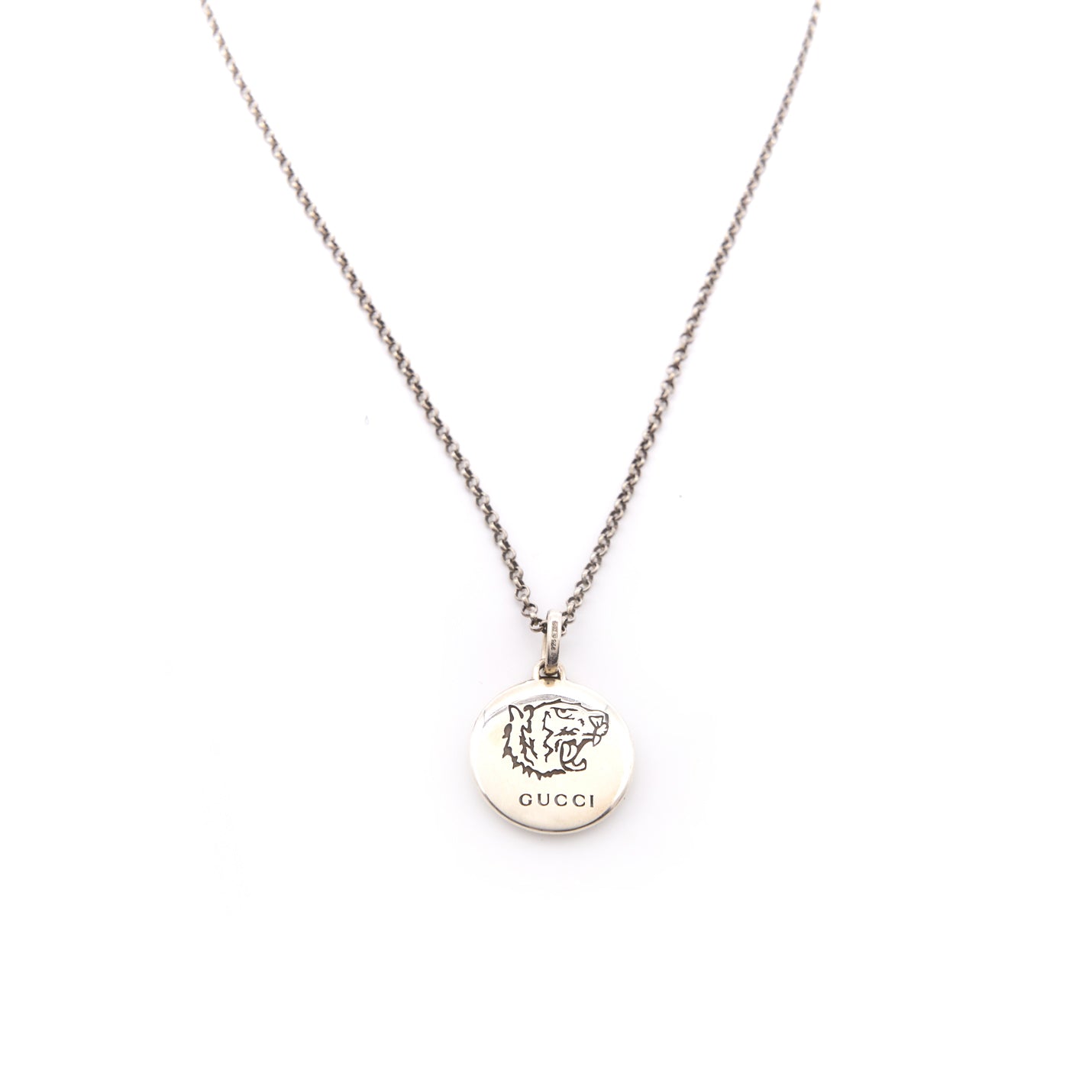 Gucci "Blind For Love" Necklace in Silver