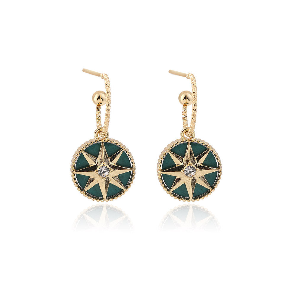 DIOR LUCKY STAR GOLD MALACHITE EARRINGS