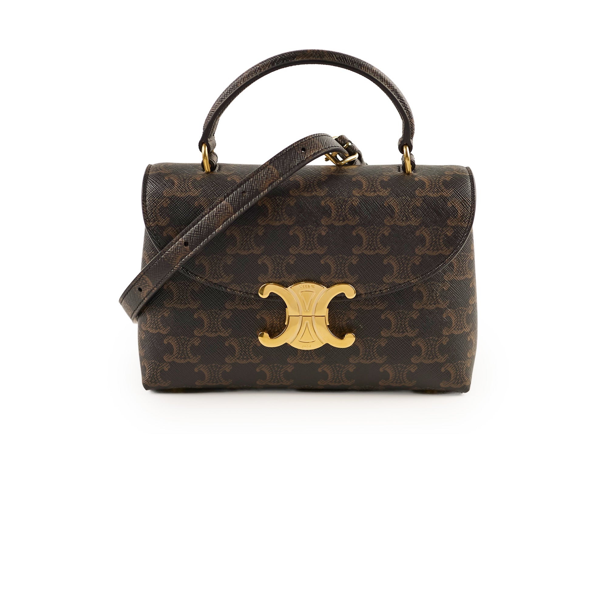 Celine Teen Triomphe Canvas Nino Bag Tan