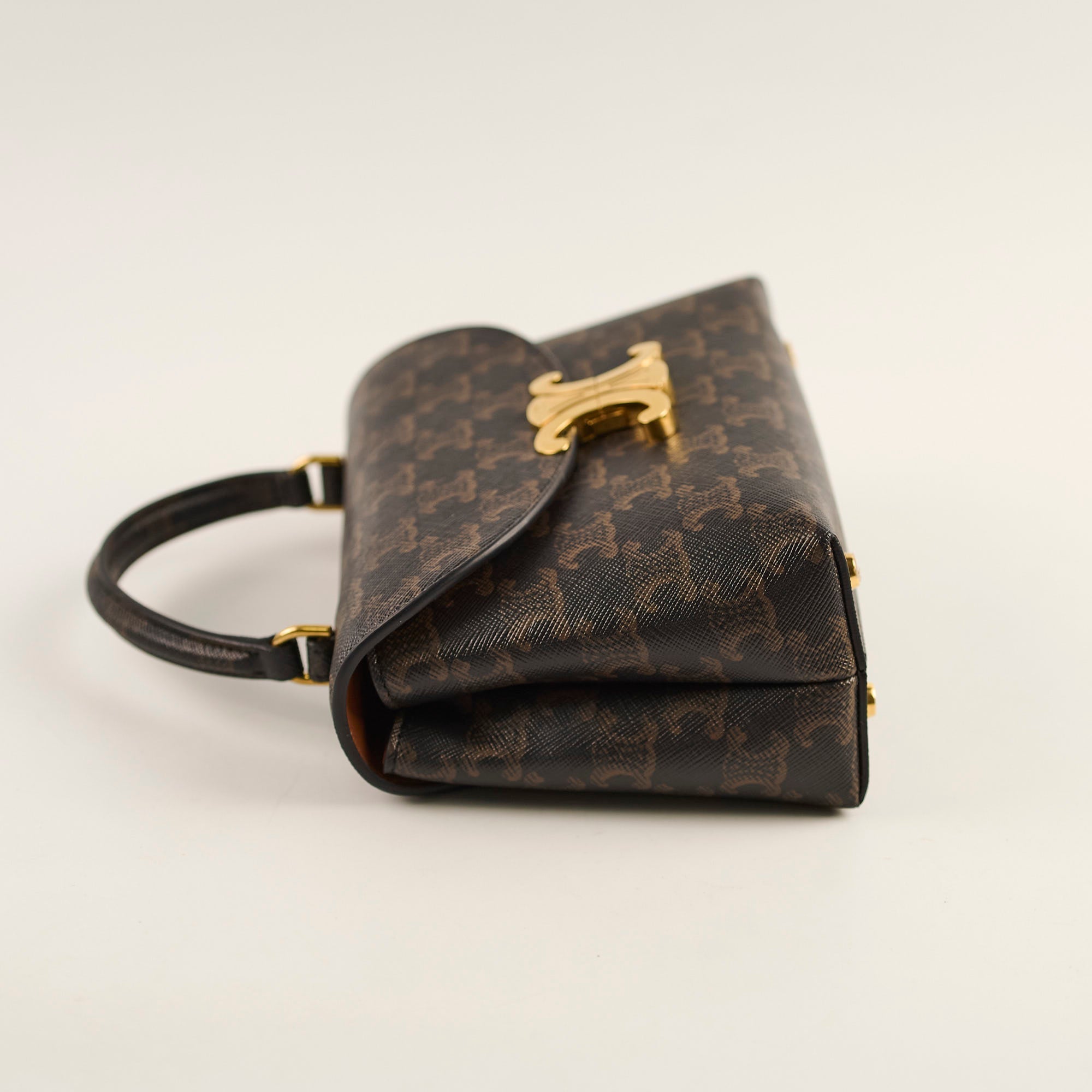 Celine Teen Triomphe Canvas Nino Bag Tan