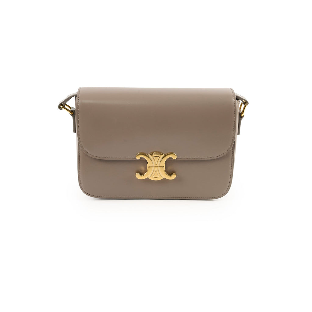 Celine Classique Medium Triomphe Bag Pebble