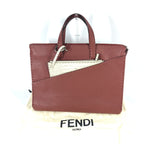 FENDI Business bag leather Brown Handbag Celeria mens