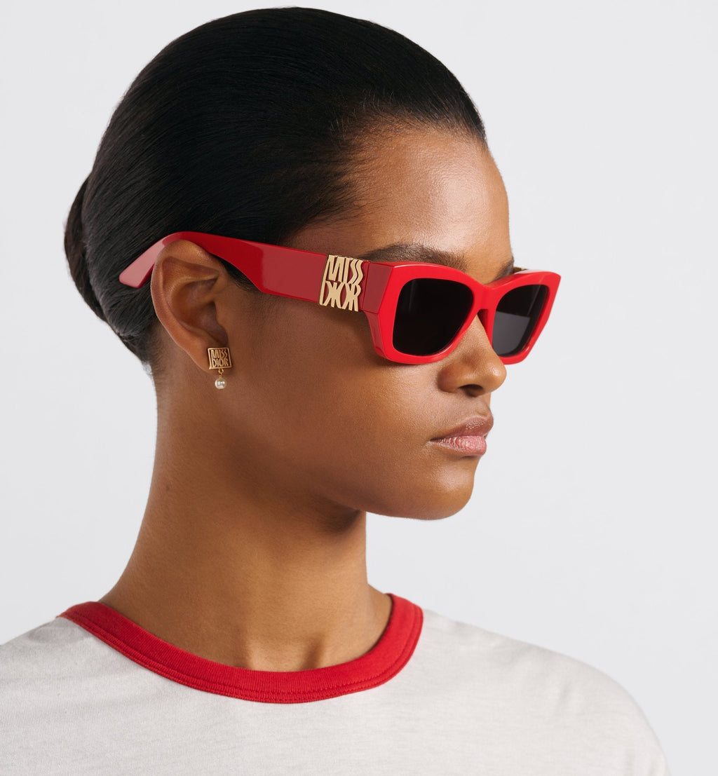 Missdior S1I Red Rectangular Sunglasses