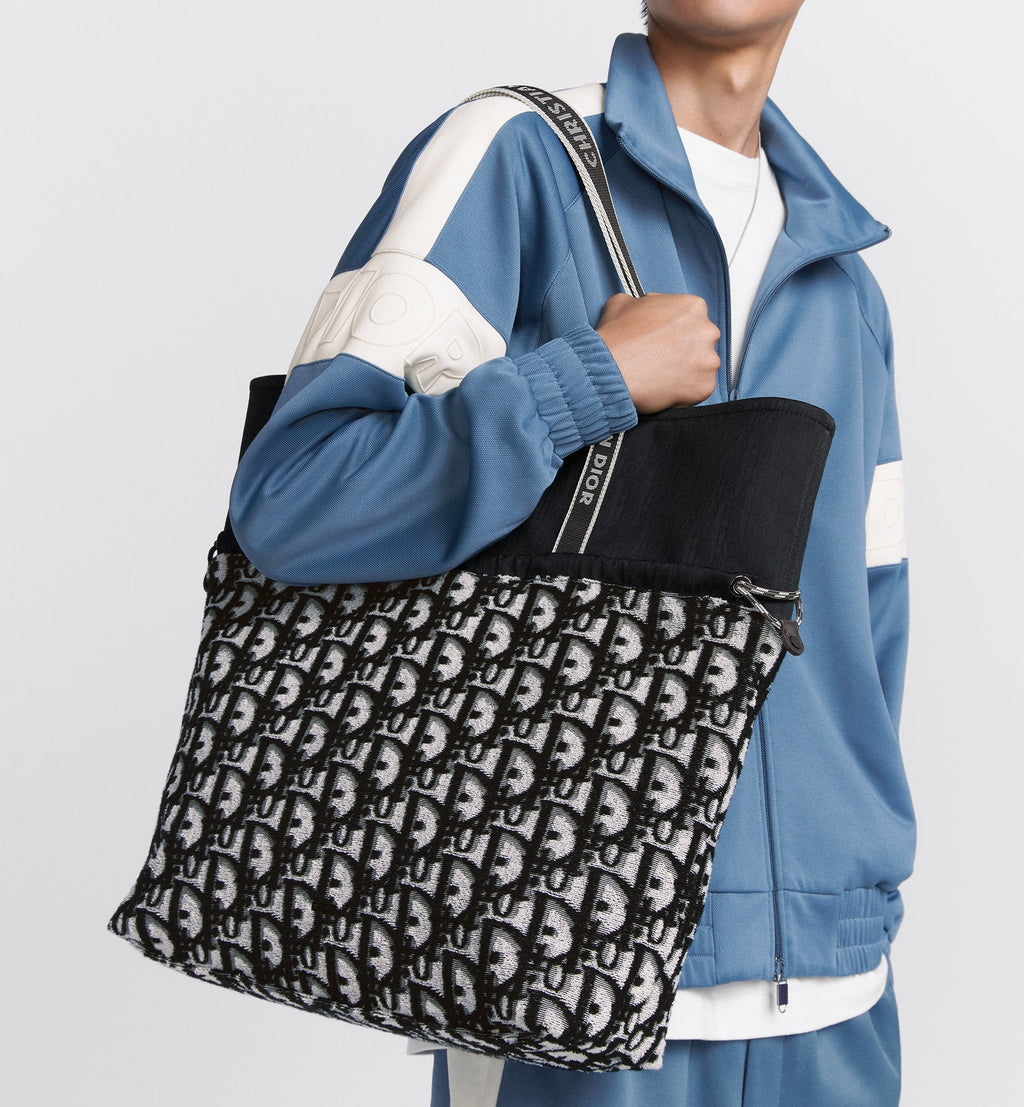 Reversible Tote Black Dior Oblique Terry Cotton And Black Dior Oblique Technical Nylon