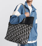 Reversible Tote Black Dior Oblique Terry Cotton And Black Dior Oblique Technical Nylon