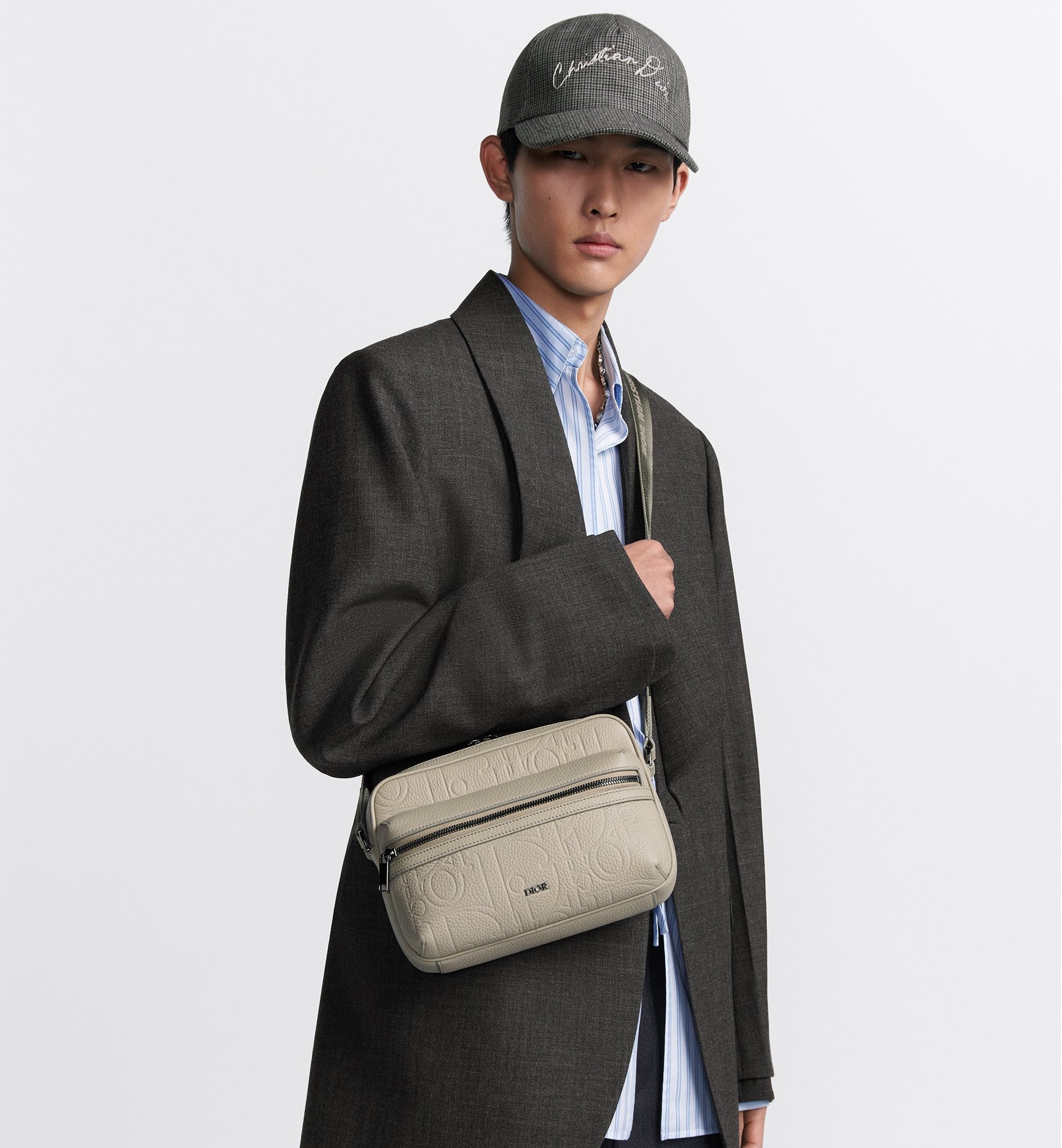 Rider 2.0 Zipped Messenger Bag Beige Dior Gravity Leather And Beige Grained Calfskin