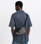 Saddle Messenger Bag Beige And Black Dior Oblique Jacquard And Black Grained Calfskin