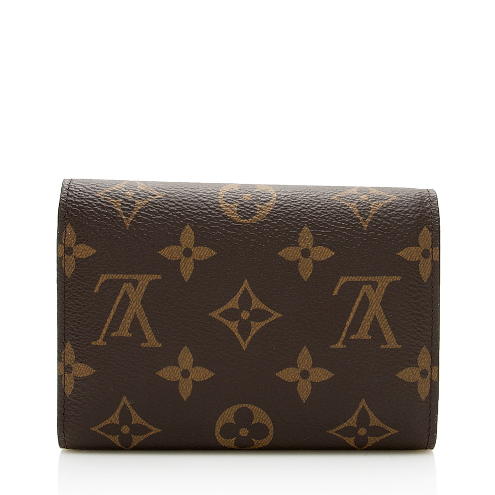 Louis Vuitton Monogram Canvas Flower Lock Compact Wallet (SHF-18992)