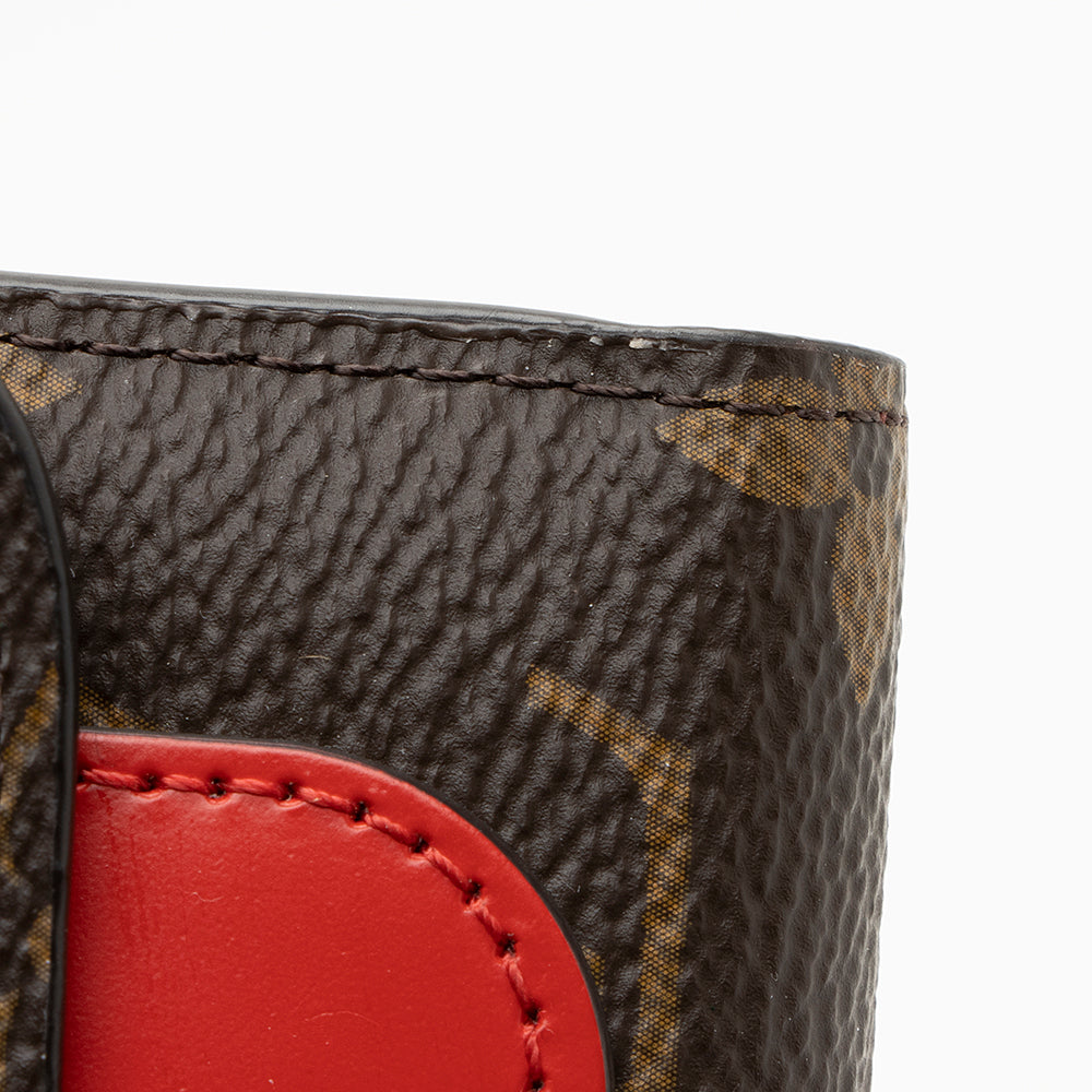 Louis Vuitton Monogram Canvas Flower Lock Compact Wallet (SHF-18992)