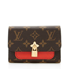Louis Vuitton Monogram Canvas Flower Lock Compact Wallet (SHF-18992)