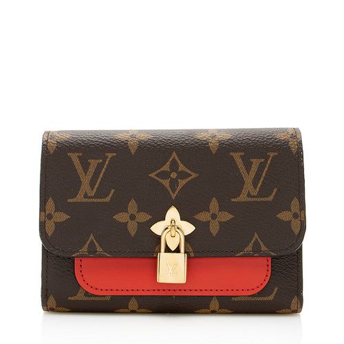 Louis Vuitton Monogram Canvas Flower Lock Compact Wallet (SHF-18992)