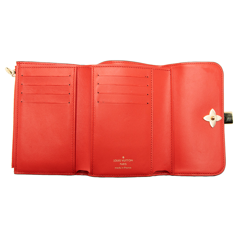 Louis Vuitton Monogram Canvas Flower Lock Compact Wallet (SHF-18992)