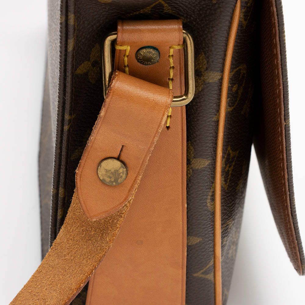 Louis Vuitton Vintage Monogram Canvas Cartouchiere GM Shoulder Bag (SHF-14736)