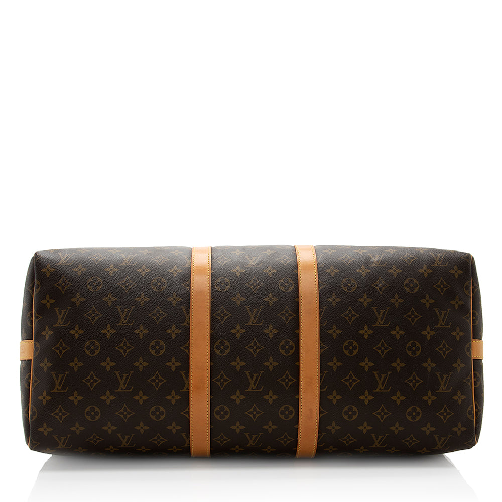 Louis Vuitton Vintage Monogram Canvas Keepall Bandouliere 55 Duffle Bag (SHF-18608)