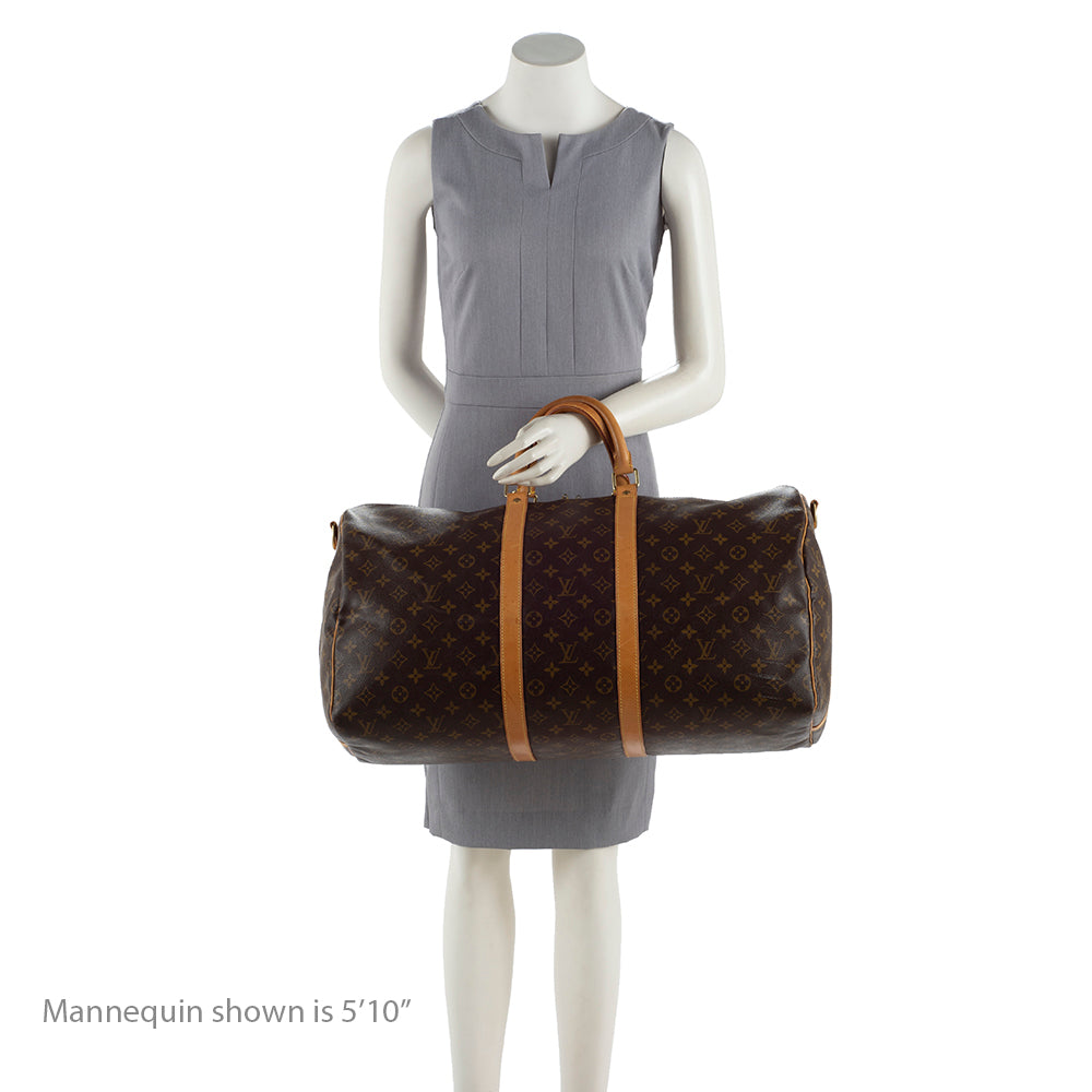 Louis Vuitton Vintage Monogram Canvas Keepall Bandouliere 55 Duffle Bag (SHF-18608)