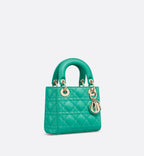Mini Dioriviera Lady Dior Bag Aquamarina Cannage Lambskin