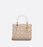 Small Lady Dior Bag Two Tone Trench Beige And Latte Cannage Lambskin