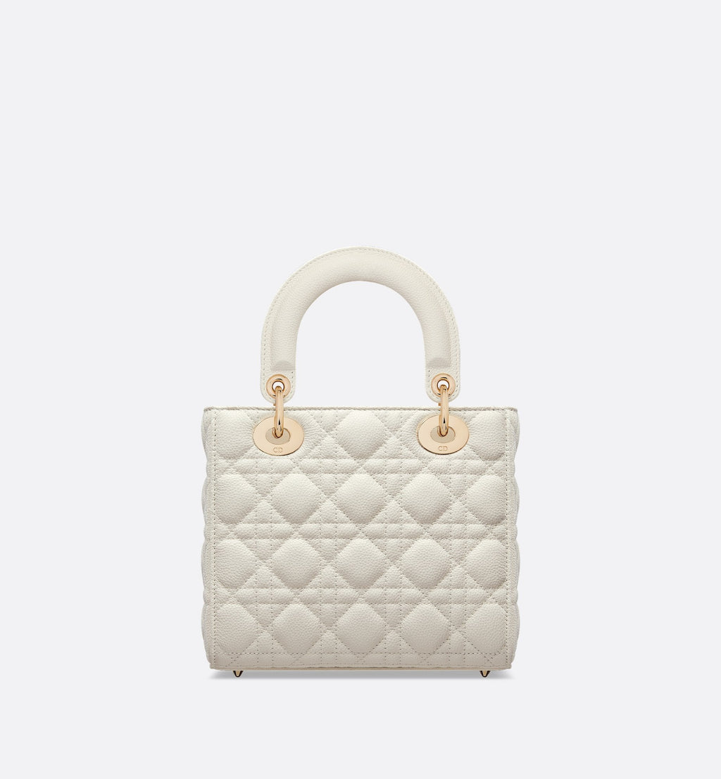 Small Lady Dior Bag Latte Grained Cannage Calfskin