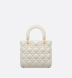 Small Lady Dior Bag Latte Grained Cannage Calfskin