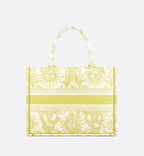 Medium Dioriviera Dior Book Tote Lemon Yellow Toile De Jouy Soleil Embroidery