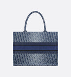 Medium Dior Book Tote Blue Denim Dior Oblique Jacquard