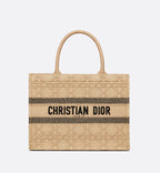 Medium Dior Book Tote Natural Cannage Raffia