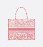 Medium Dioriviera Dior Book Tote Candy Pink Toile de Jouy Embroidery