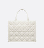 Medium Dior Book Tote Latte Macrocannage Calfskin