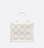 Small Dior Book Tote Latte Macrocannage Calfskin