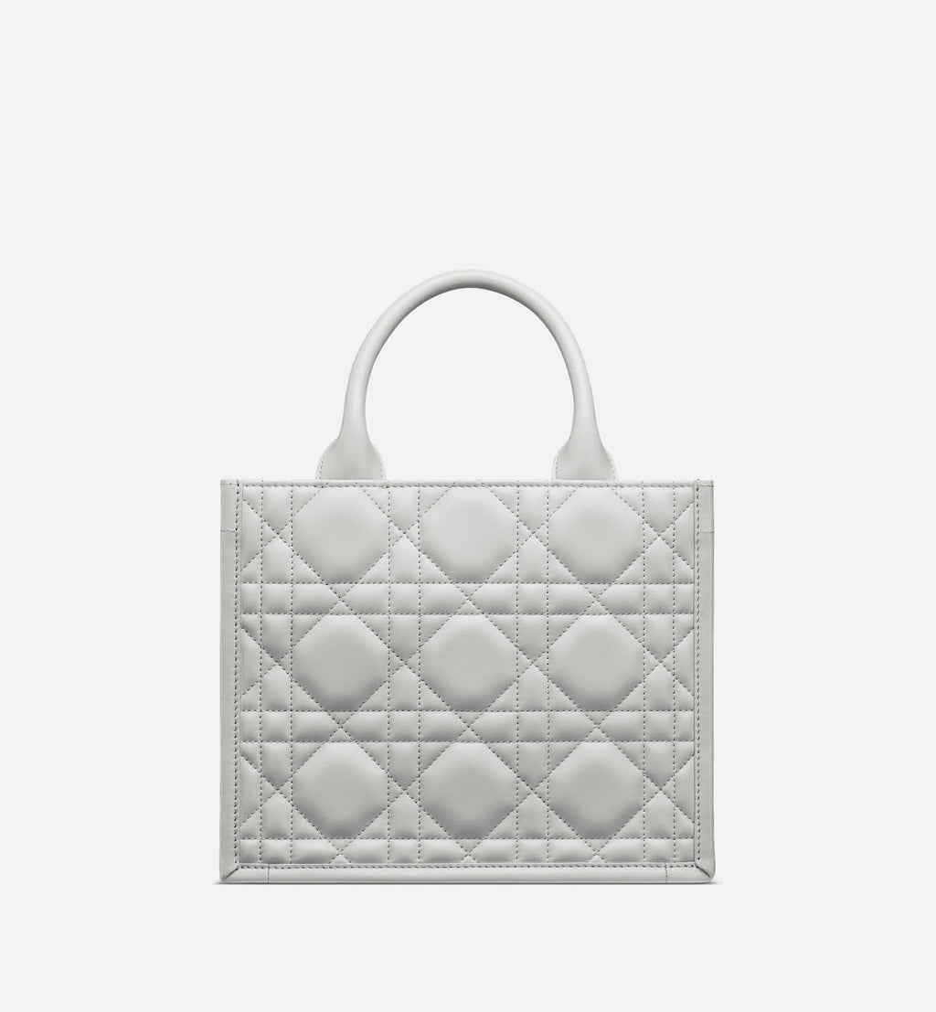 Small Dior Book Tote Cloud Gray Macrocannage Calfskin
