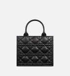 Small Dior Book Tote Black Macrocannage Calfskin