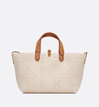 Medium Dior Toujours Bag Beige Macrocannage Pibiones-Woven Cotton