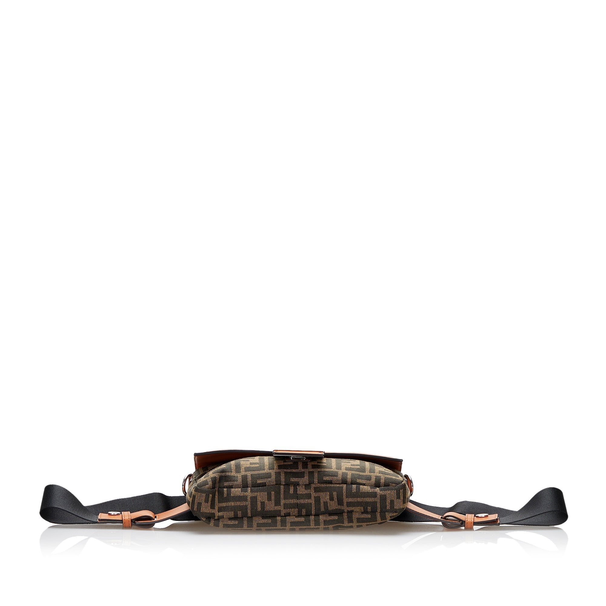 Fendi Zucca Baguette Convertible Belt Bag Brown Canvas Leather
