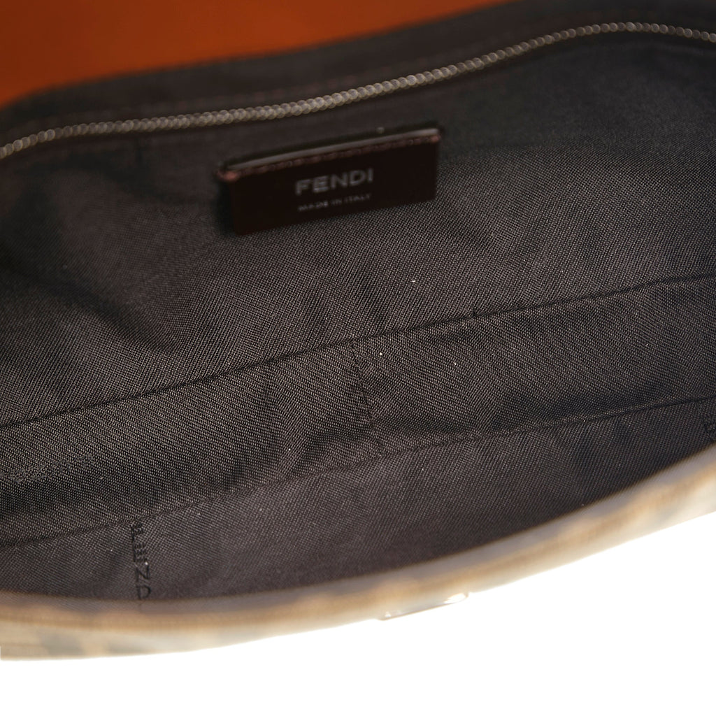 Fendi Zucca Baguette Convertible Belt Bag Brown Canvas Leather