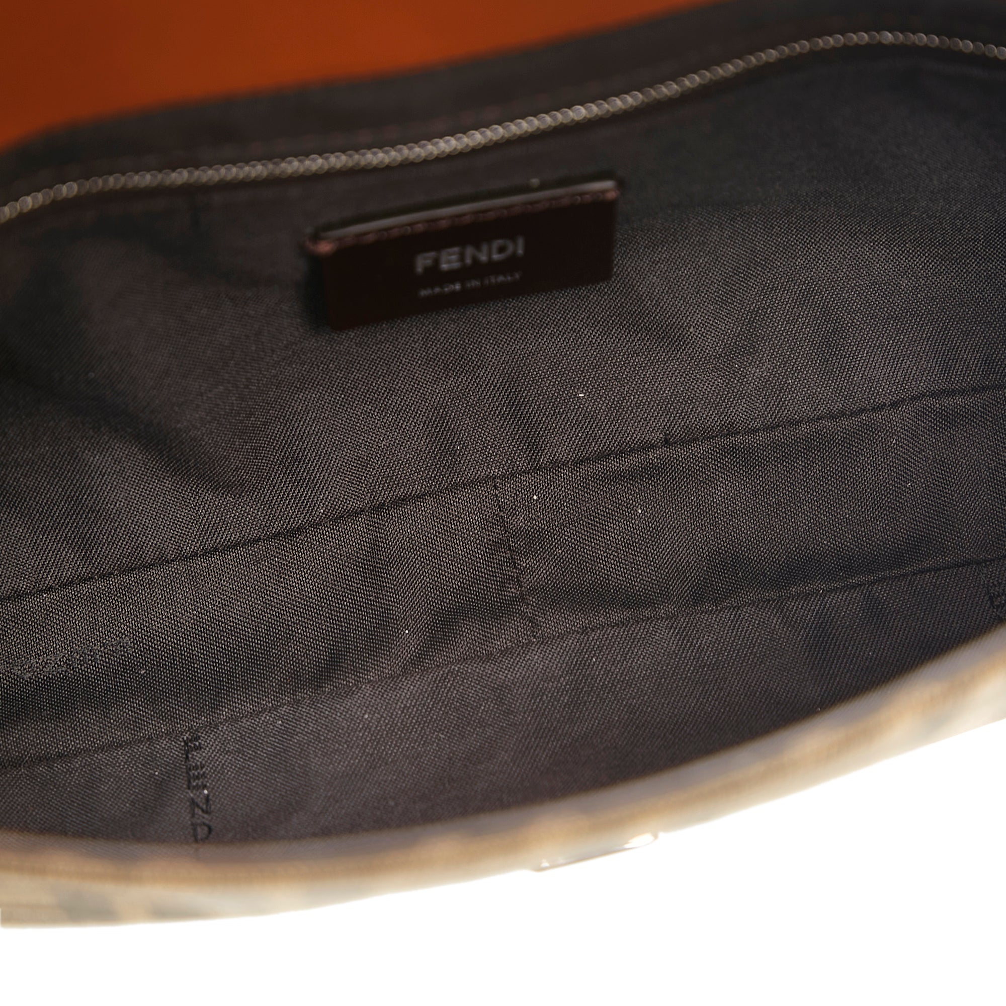 Fendi Zucca Baguette Convertible Belt Bag Brown Canvas Leather