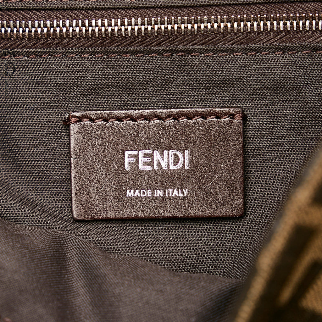 Fendi Zucca Baguette Convertible Belt Bag Brown Canvas Leather