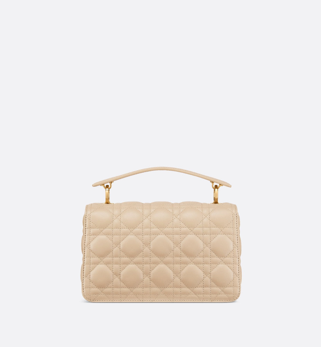 Small Dior Jolie Top Handle Bag Powder Beige Cannage Calfskin