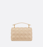 Small Dior Jolie Top Handle Bag Powder Beige Cannage Calfskin
