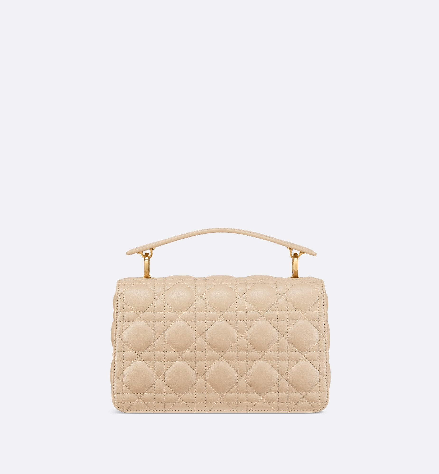 Small Dior Jolie Top Handle Bag Powder Beige Cannage Calfskin