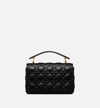 Small Dior Jolie Top Handle Bag Black Cannage Calfskin