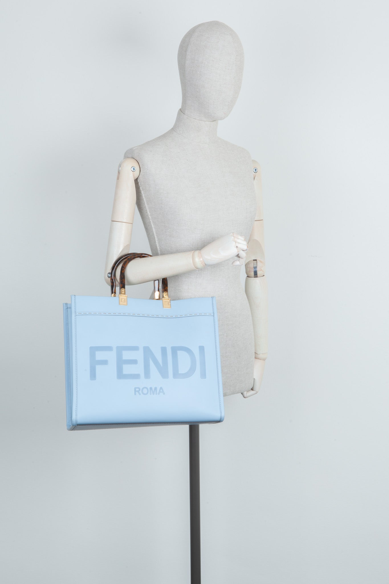 FENDI Sunshine Tote Bag Baby Blue