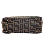 Fendi Zucca Canvas Leather Handbag Brown