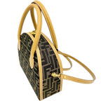 Fendi Canvas 2WAY Shoulder Handbag Beige