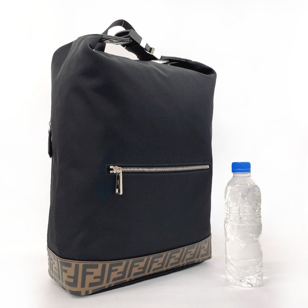 Fendi Nylon/Leather Zucca Backpack Black