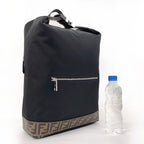 Fendi Nylon/Leather Zucca Backpack Black
