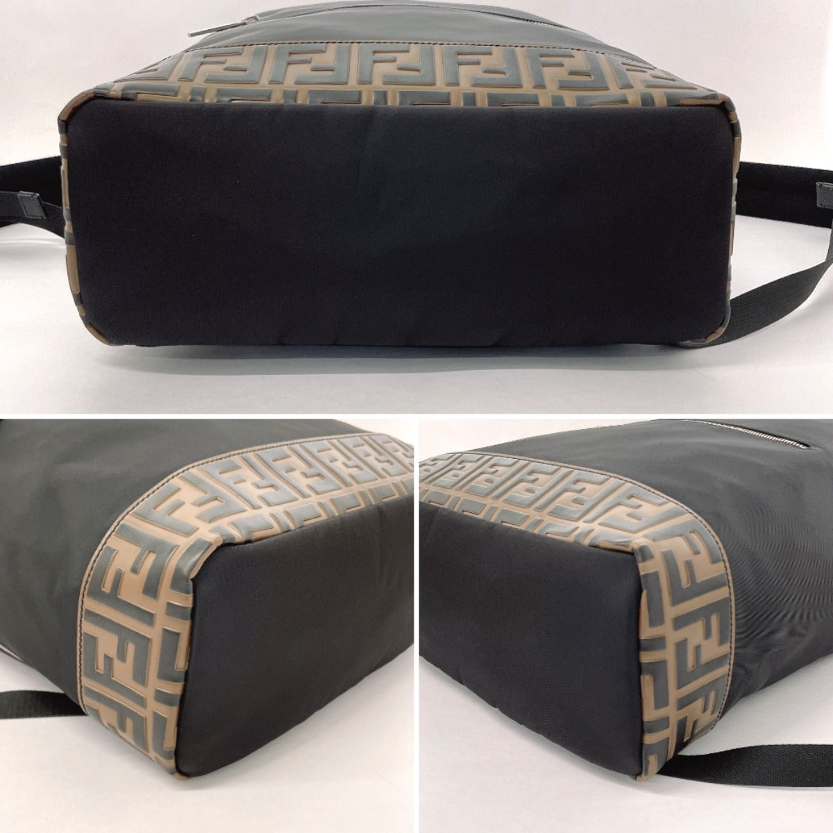 Fendi Nylon/Leather Zucca Backpack Black