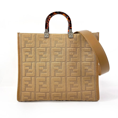 Fendi Sunshine Medium Nylon Leather Tote